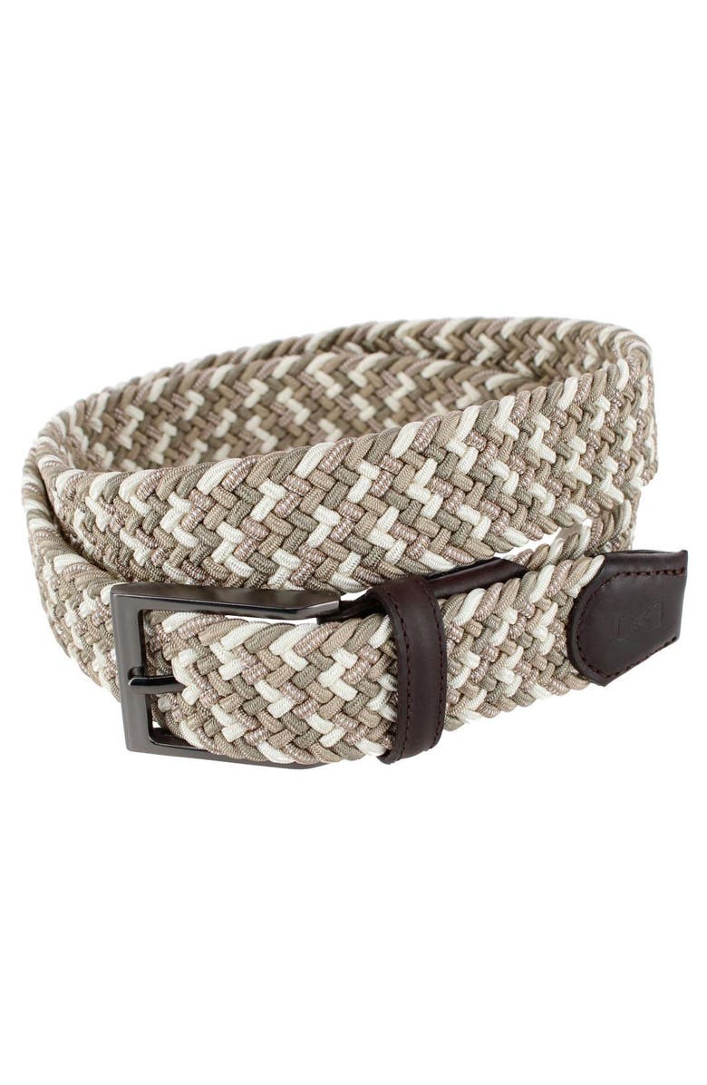 Trafalgar Edward 35mm European Weave Golf Braided Belt, Main, color, Khaki