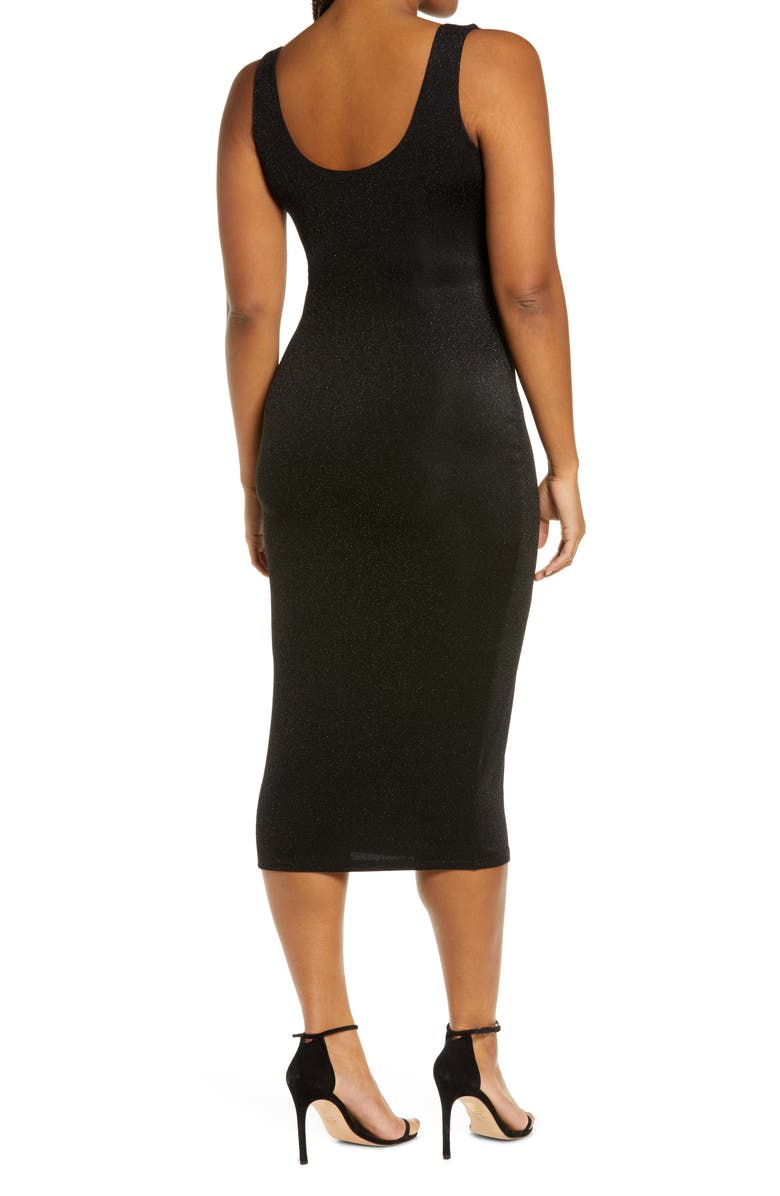 Naked Wardrobe Metallic Hourglass Midi Dress, Alternate, color,