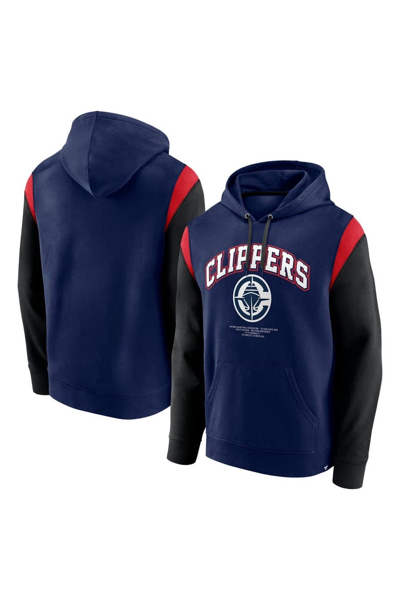 Men's Fanatics Navy LA Clippers Scorer Pullover Hoodie, Main, color, Navy