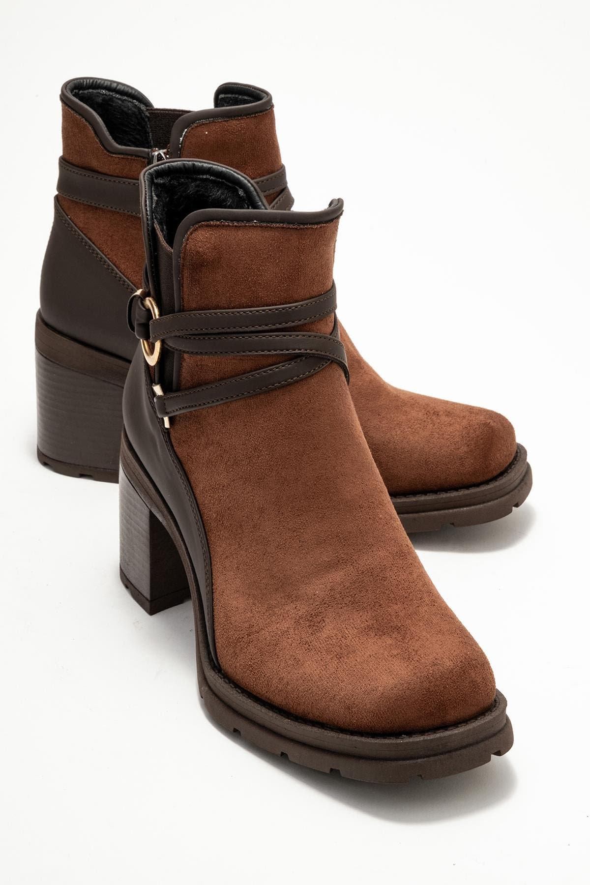 Prologue Shoes Wern Block Heel Ankle Boot, Main, color, Brown Suede