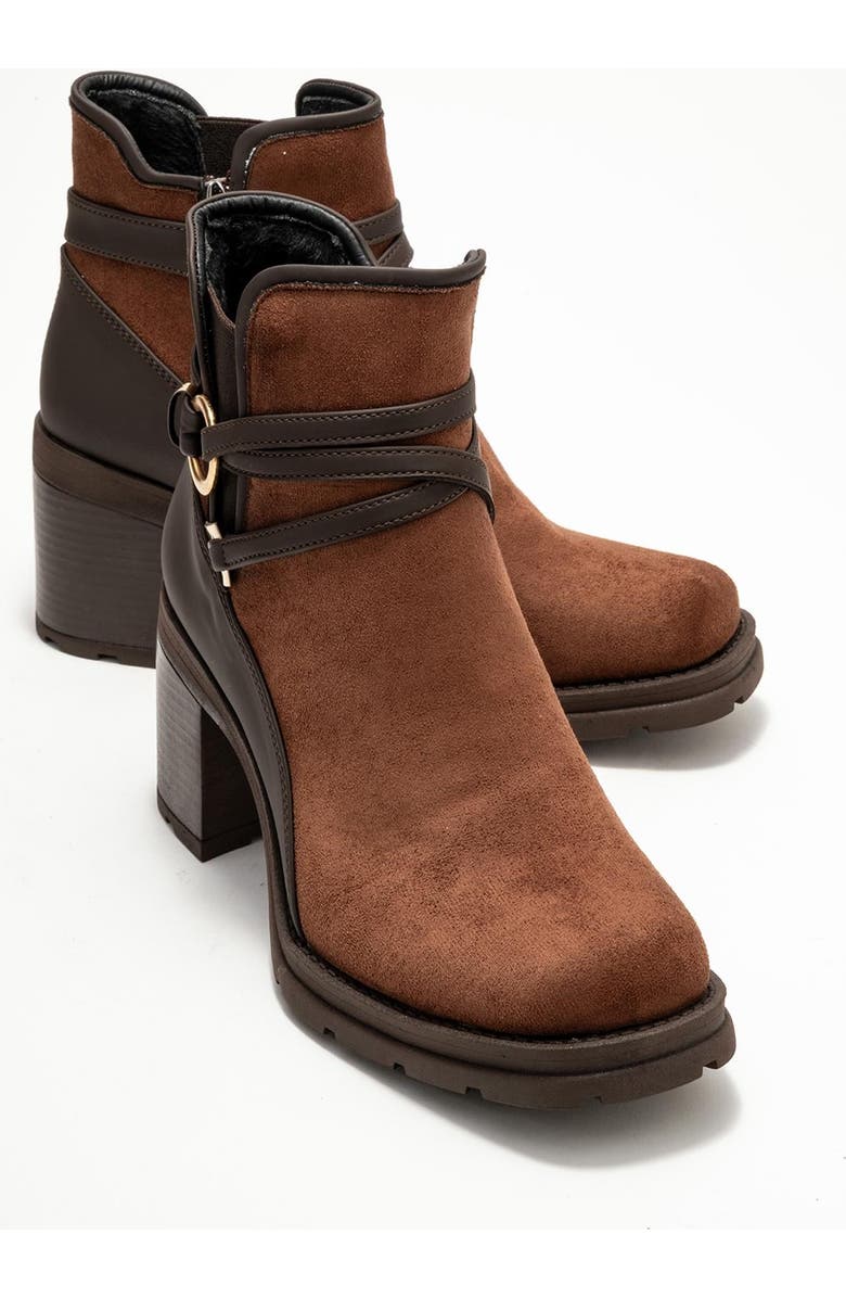 Prologue Shoes Wern Block Heel Ankle Boot, Main, color, Brown Suede