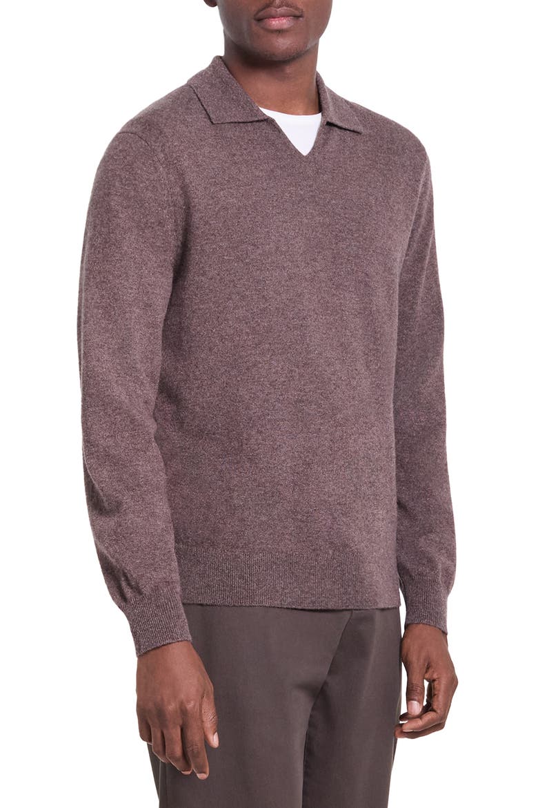Johnny Collar Cashmere Sweater, Alternate, color, ESPRESSO MELANGE