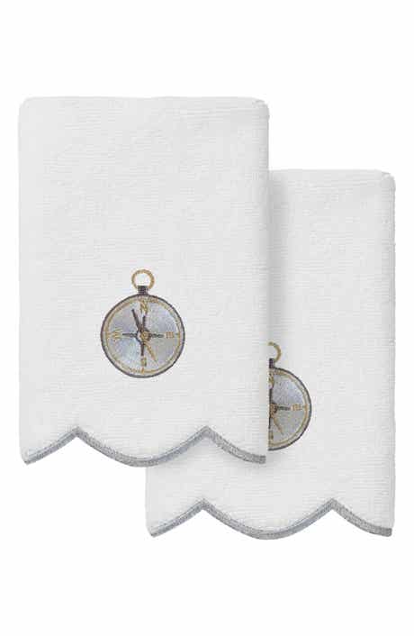 Sea Joy Embroidered Scallop 2-Piece Washcloth Set