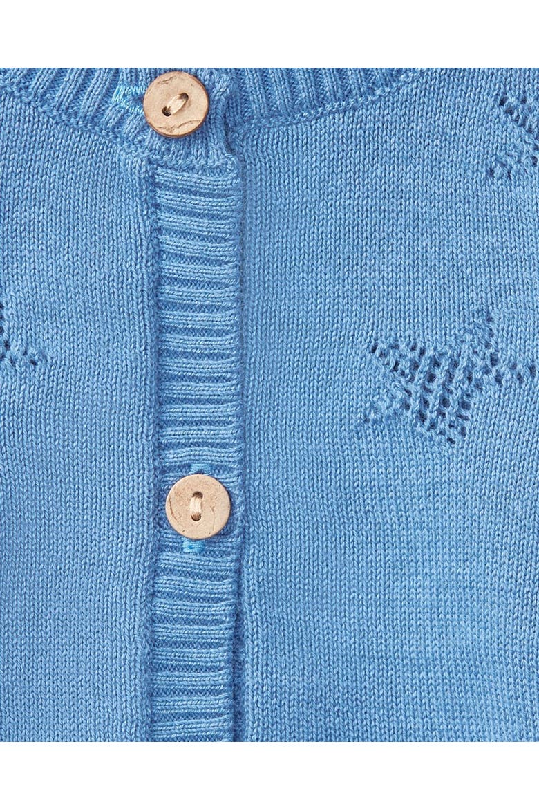 Baby and Toddler Star Pattern Cotton Cardigan, Alternate, color, Blue Indigo