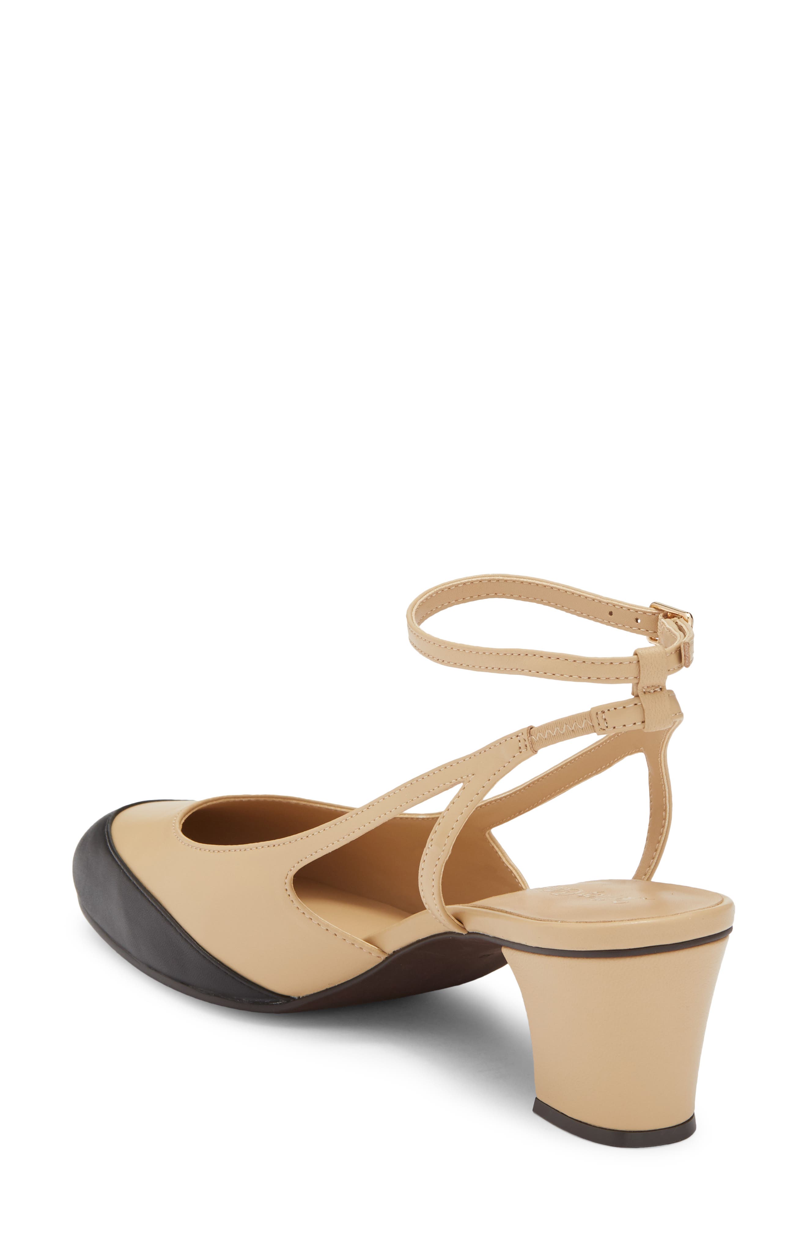 My Dear Ankle Strap Pump, Alternate, color, NATURAL BLACK COMBO