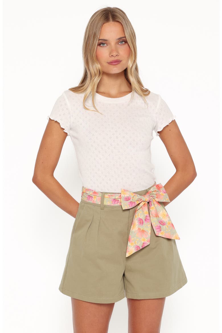Davey Scarf Tie Shorts, Alternate, color, OLIVE GREEN