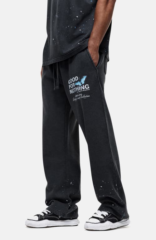 Good For Nothing Studio Paint Butterfly Baggy Jogger In Black