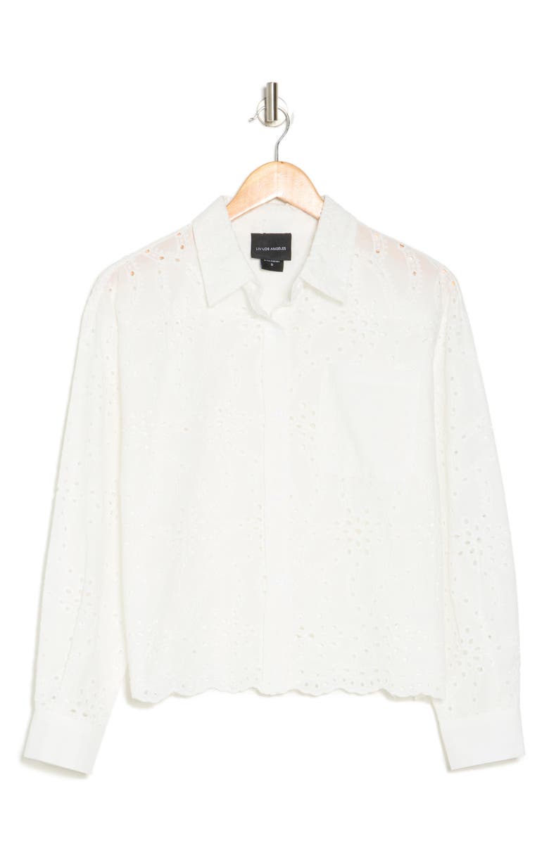 Forgotten Grace Eyelet Button-Up Shirt, Alternate, color, 