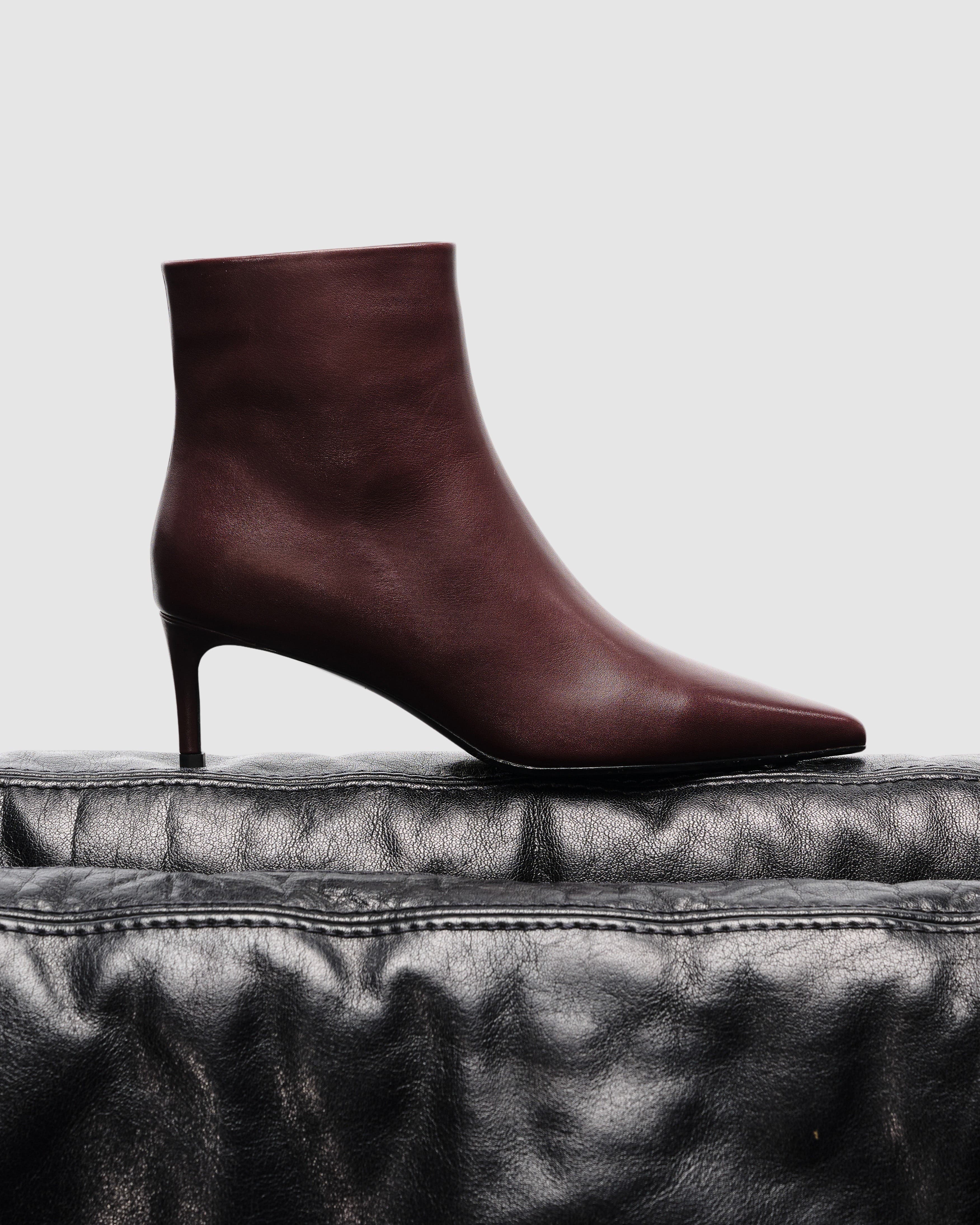 Noura Low Heel Ankle Boot, Alternate, color, BURGUNDY