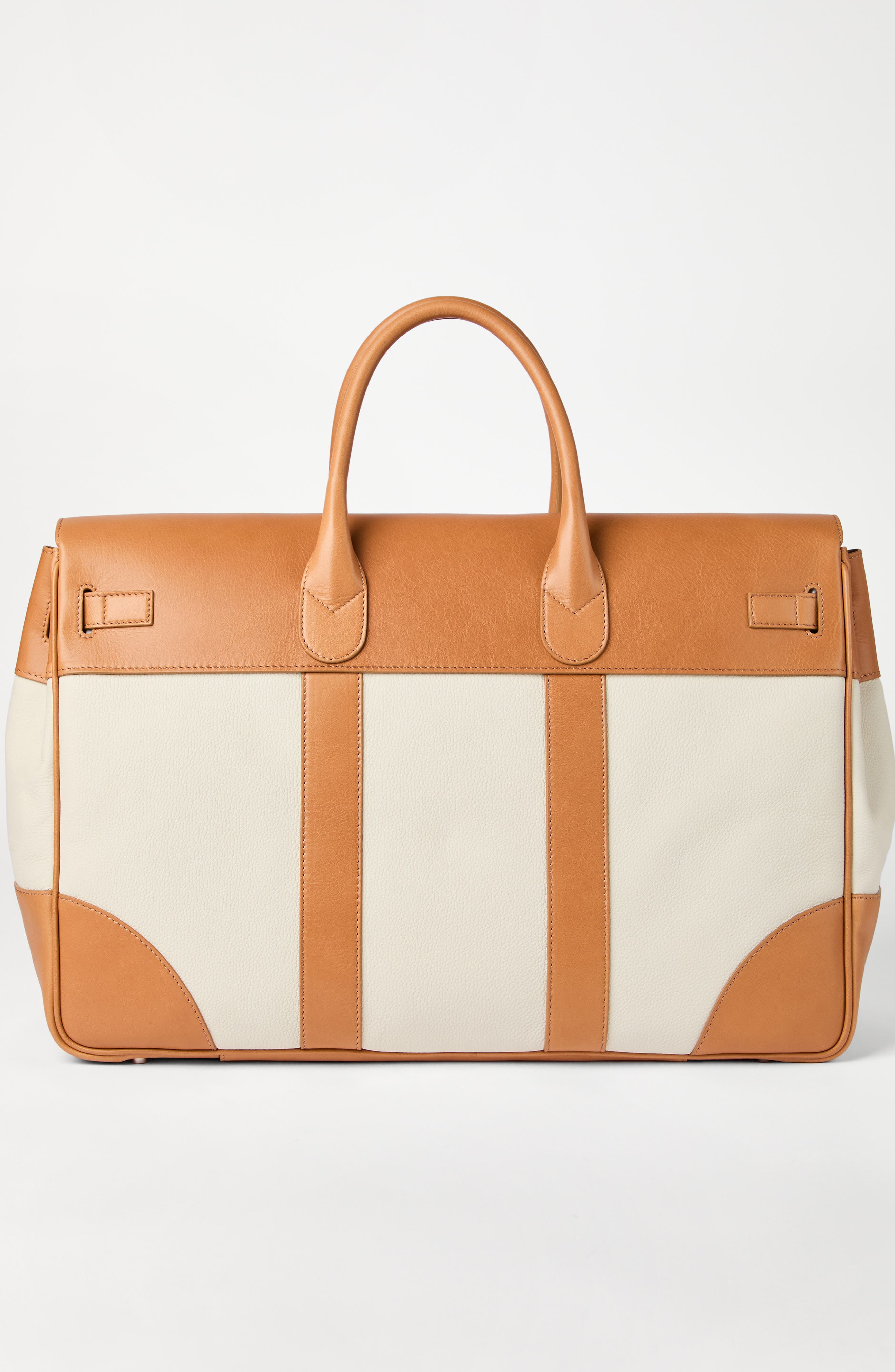 Brunello Cucinelli Calfskin and cowhide bag, Alternate, color, Ivory