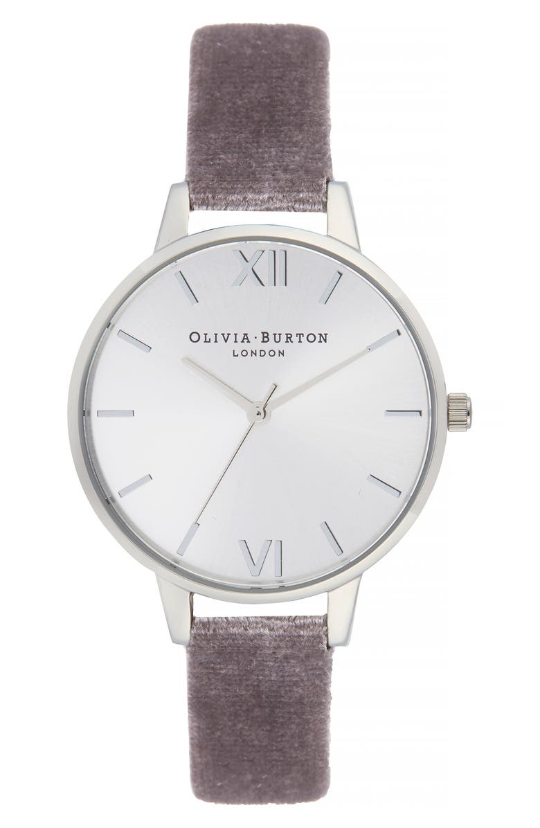 Olivia Burton Velvet Strap Watch, 34mm, Main, color, 