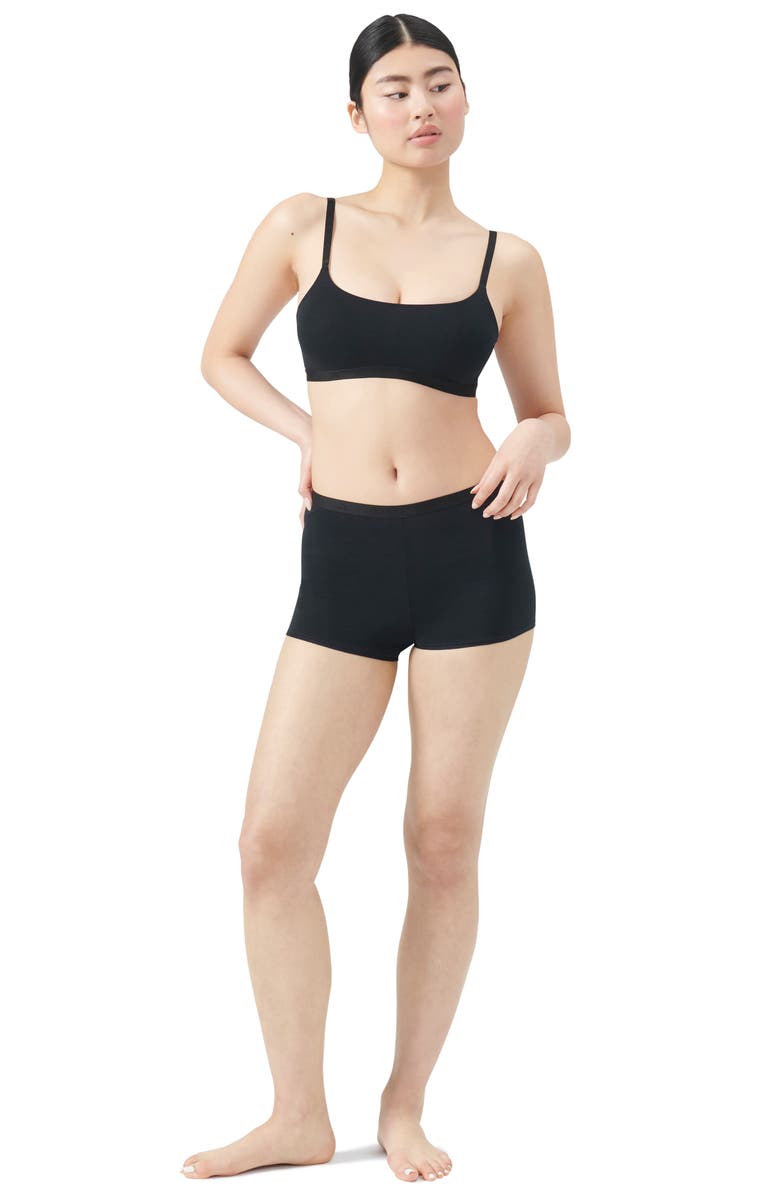 adidas Originals Scoop Stretch Cotton Jersey Bralette, Alternate, color, Black