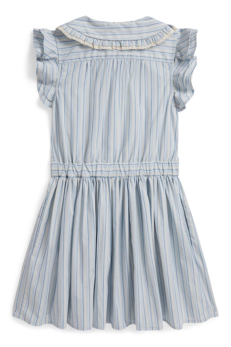 Kids' Striped Cotton Poplin Dress, Alternate, color, LIGHT BLUE-NAVY MULTI