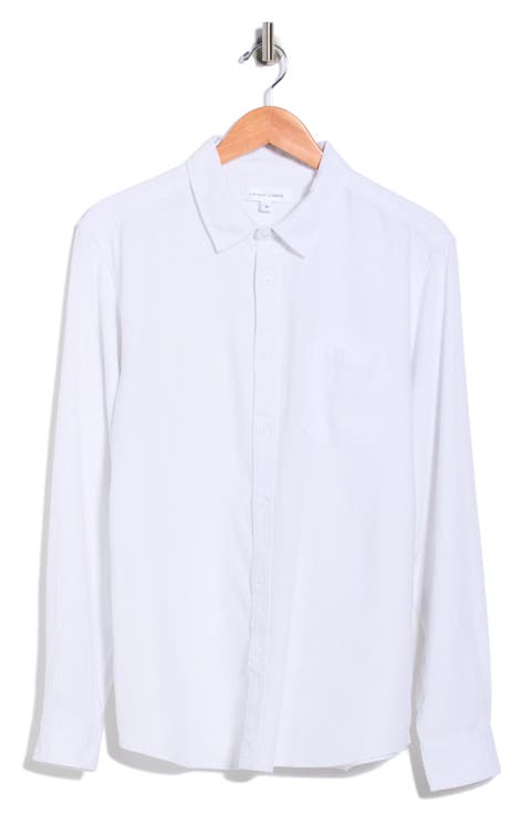 Long Sleeve Linen Blend Shirt