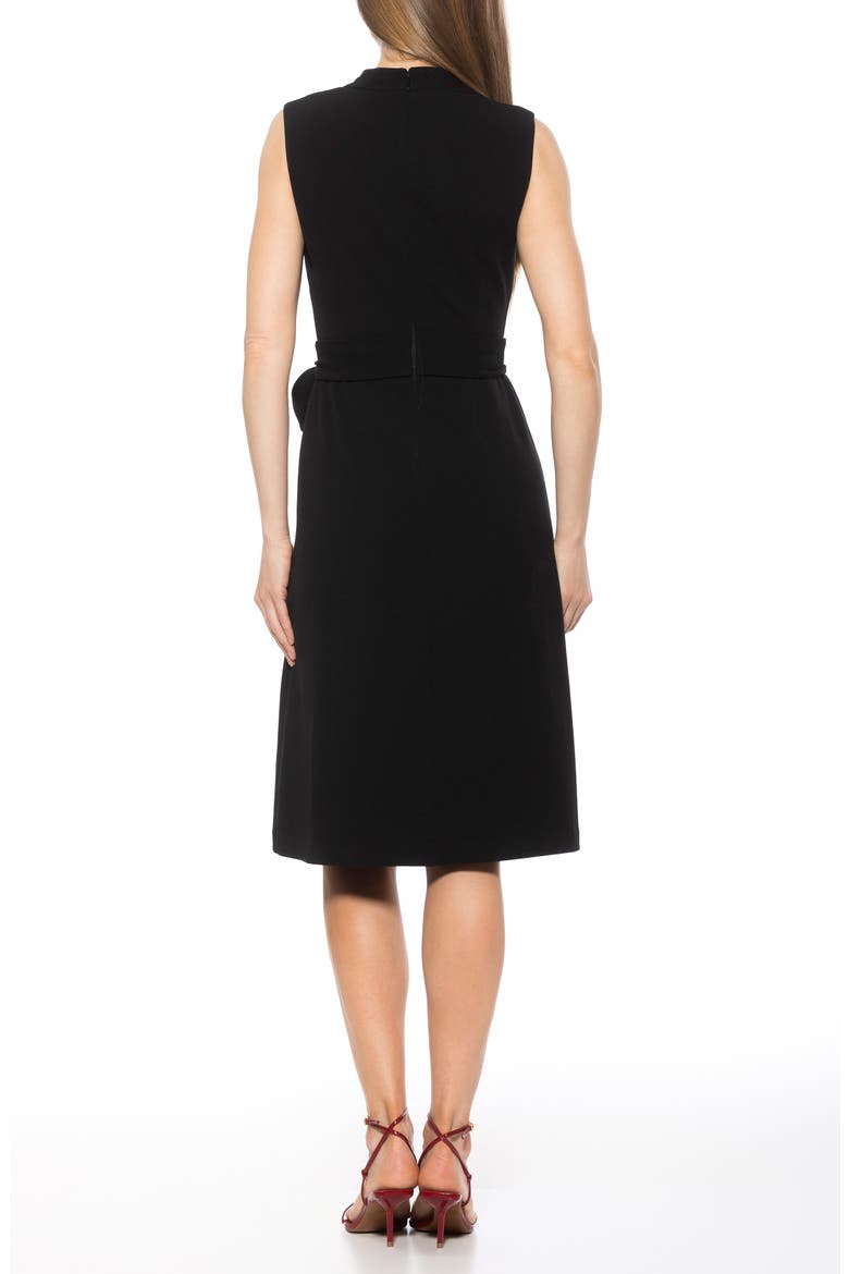 Dane Tie Waist Midi Dress, Alternate, color, BLACK