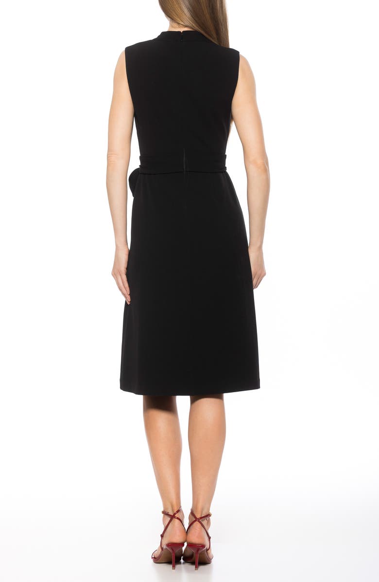 Alexia Admor Dane Tie Waist Midi Dress, Alternate, color, Black