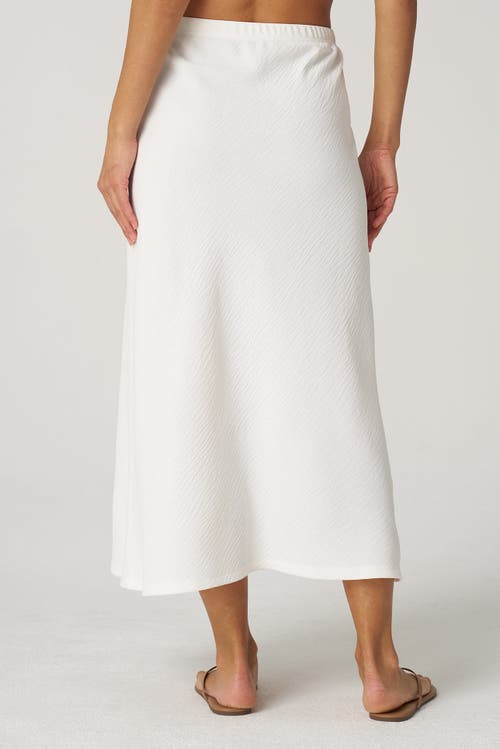 Franne Golde Textured Crepe Bias Midi Skirt