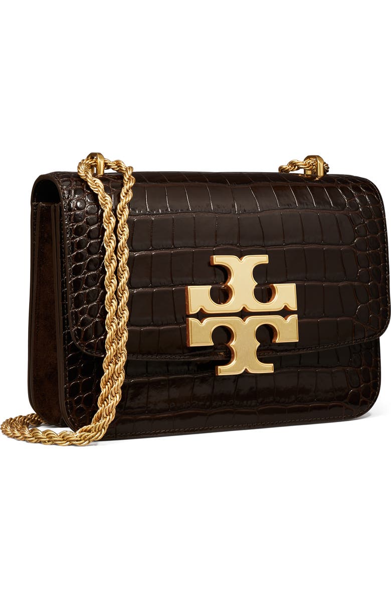 Tory Burch Eleanor Convertible Croc Embossed Leather Shoulder Bag, Alternate, color,