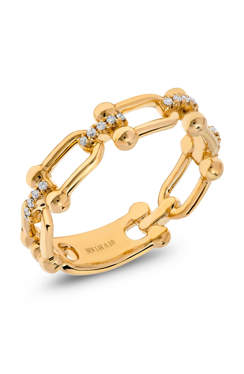 H.J. Namdar Diamond Horseshoe Chain Link Ring, Alternate, color,