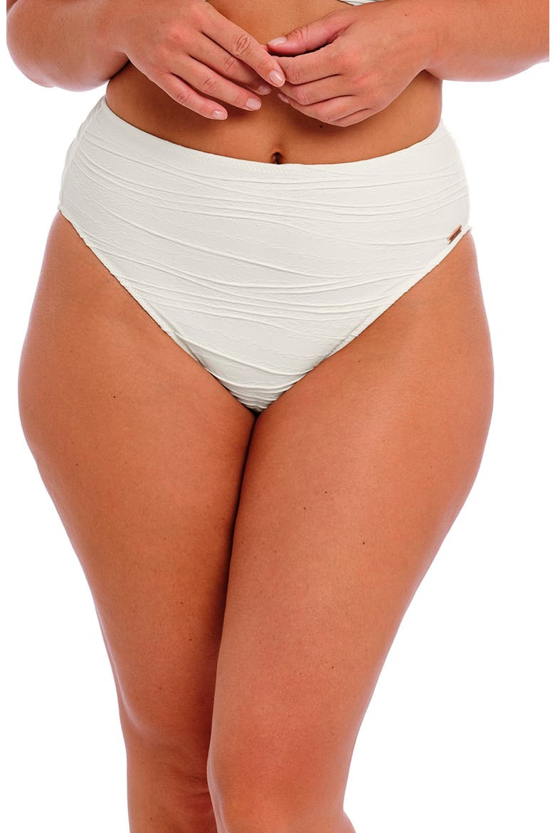 Beach Waves High Waist Bikini Bottoms, Alternate, color, LINEN