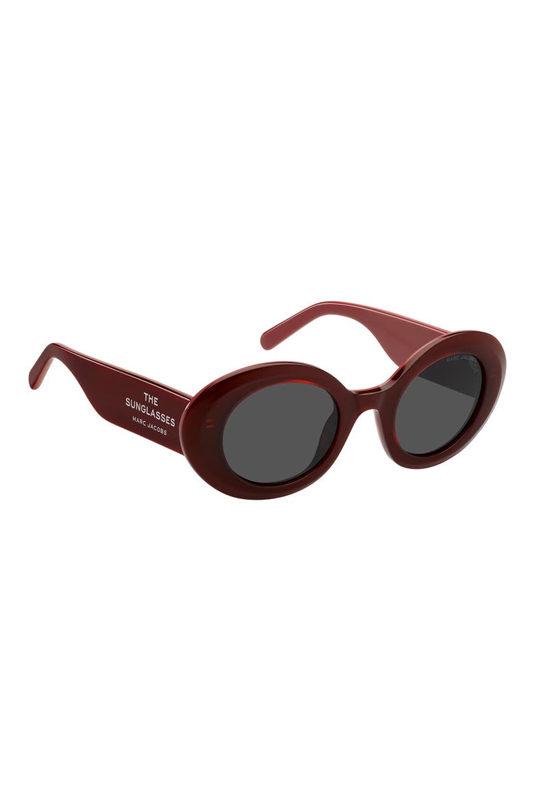 47mm Round Sunglasses, Alternate, color, BURGUNDY RED