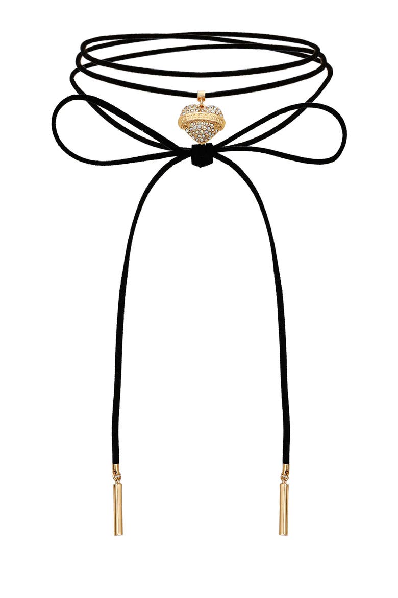 Suede choker necklace, Main, color, GOLDTONE