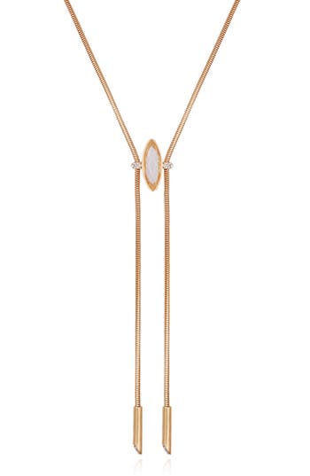 Vince Camuto Crystal Snake Chain Y-necklace In Clear/gold Tone