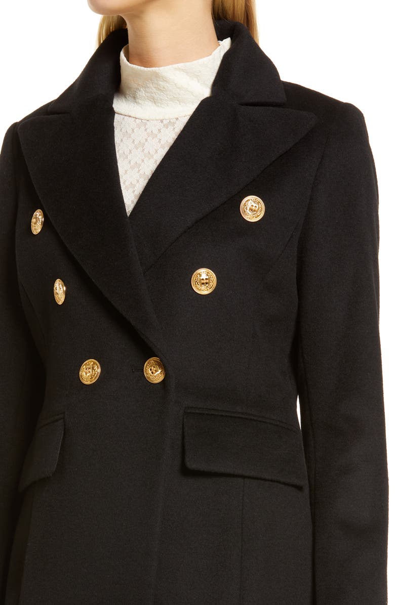 Sam Edelman Double Breasted Wool Blend Military Coat, Alternate, color,