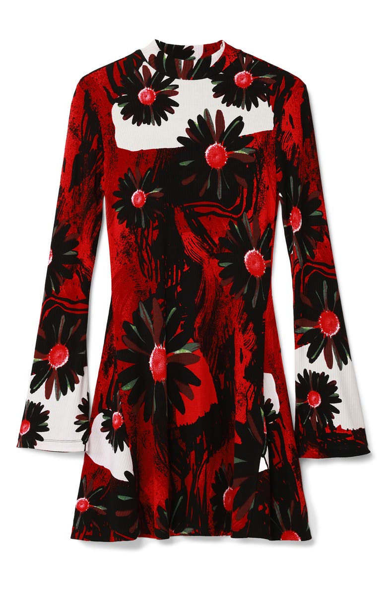 Desigual Nantes Lacroix Long Sleeve Minidress, Alternate, color, Red