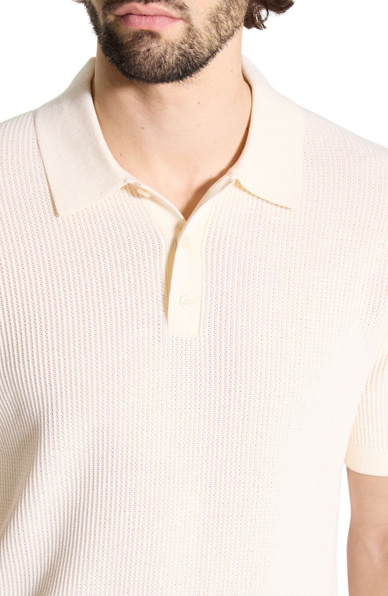 Theory Mesh Knit Polo, Alternate, color, Eggshell
