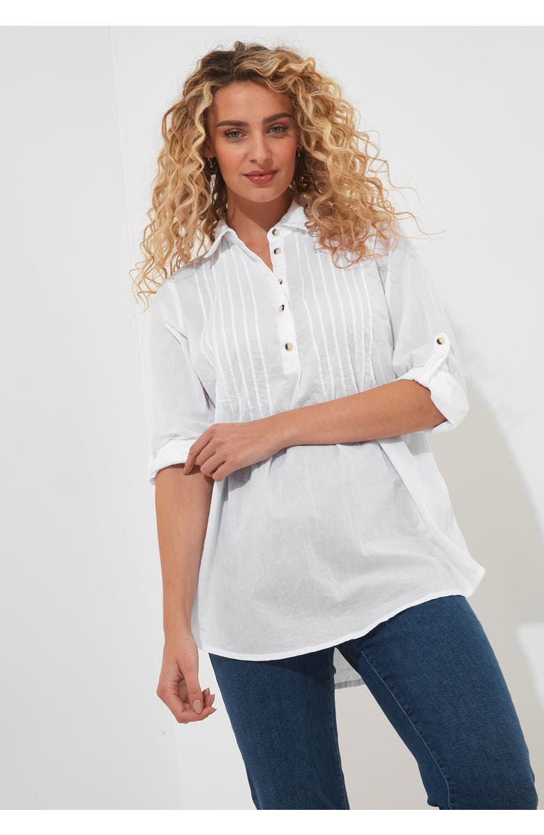 Joe Browns Cotton Pintuck Tunic, Main, color, White