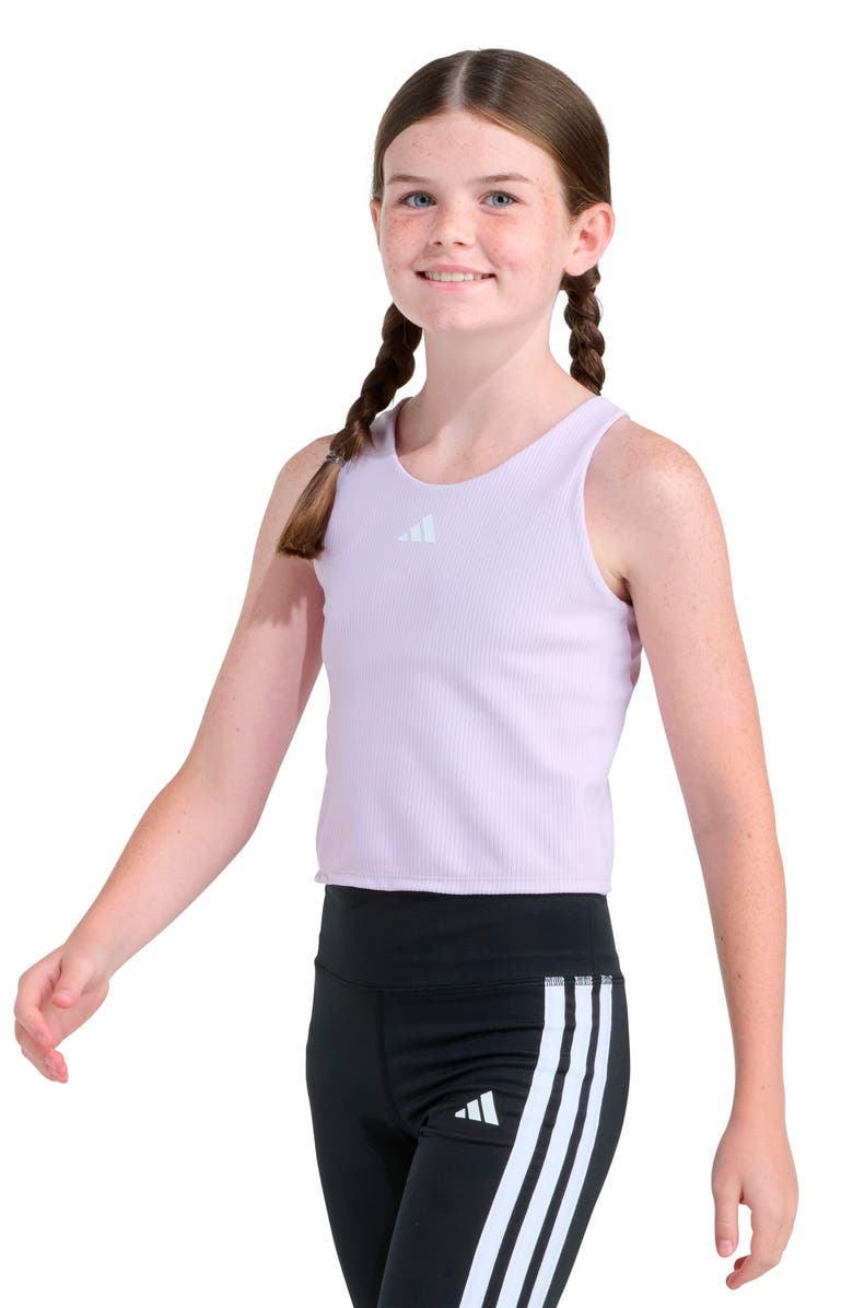 adidas Kids' Rib Racerback Training Tank, Alternate, color, Light Purple