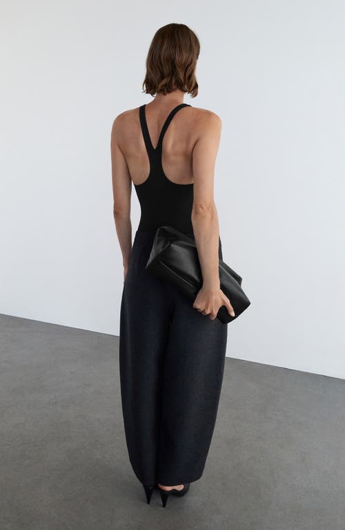 Mango Racerback Tank Bodysuit In Black