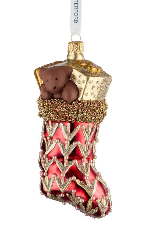 Holiday Heirlooms Red Stocking Glass Ornament