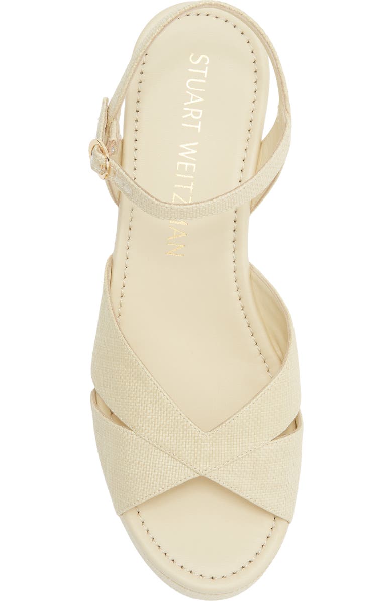 Stuart Weitzman Carmen Midi Wedge Sandal, Alternate, color, Natural.