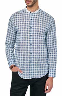 Jett Long Sleeve Plaid Mandarin Collar Shirt