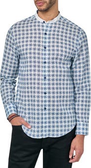Brooklyn Brigade Jett Long Sleeve Plaid Mandarin Collar Shirt