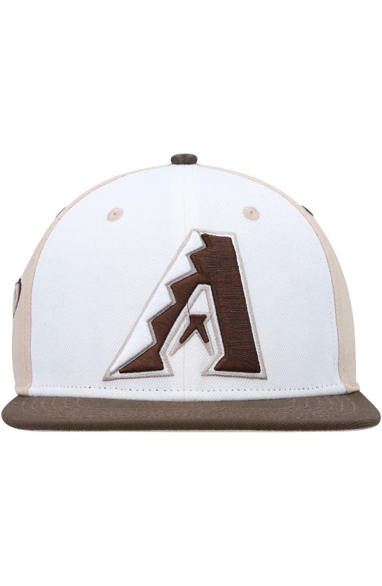 PRO STANDARD Men's Pro Standard White/Brown Arizona Diamondbacks Chocolate Ice Cream Drip Snapback Hat, Alternate, color, 