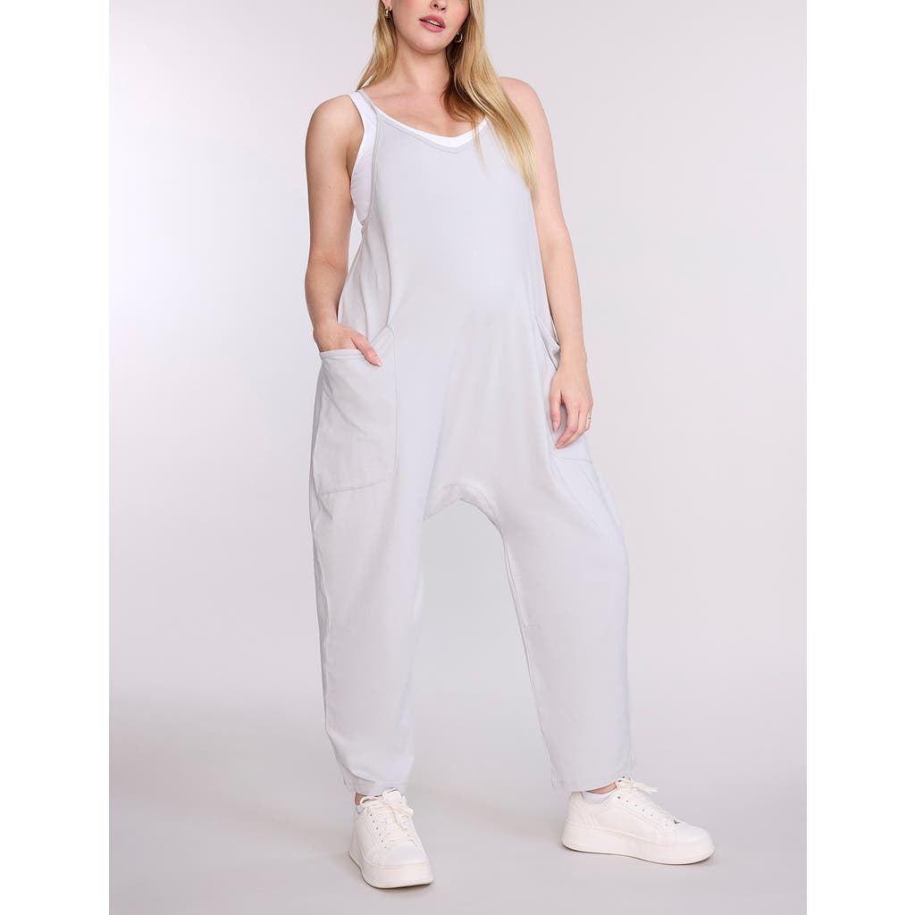 Motherhood Maternity Sleeveless Relaxed Fit Maternity Jumpsuit In Gray
