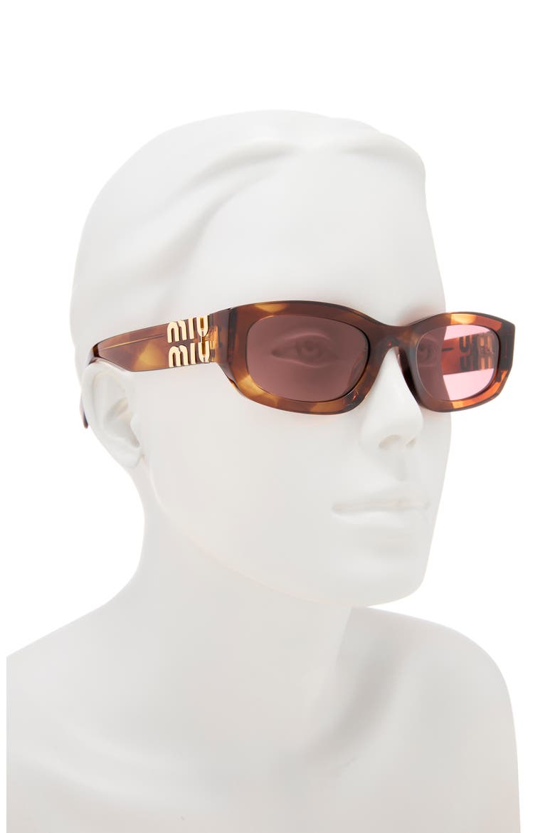 53mm Irregular Sunglasses, Alternate, color, STRIPED TOBACCO / DARK VIOLET