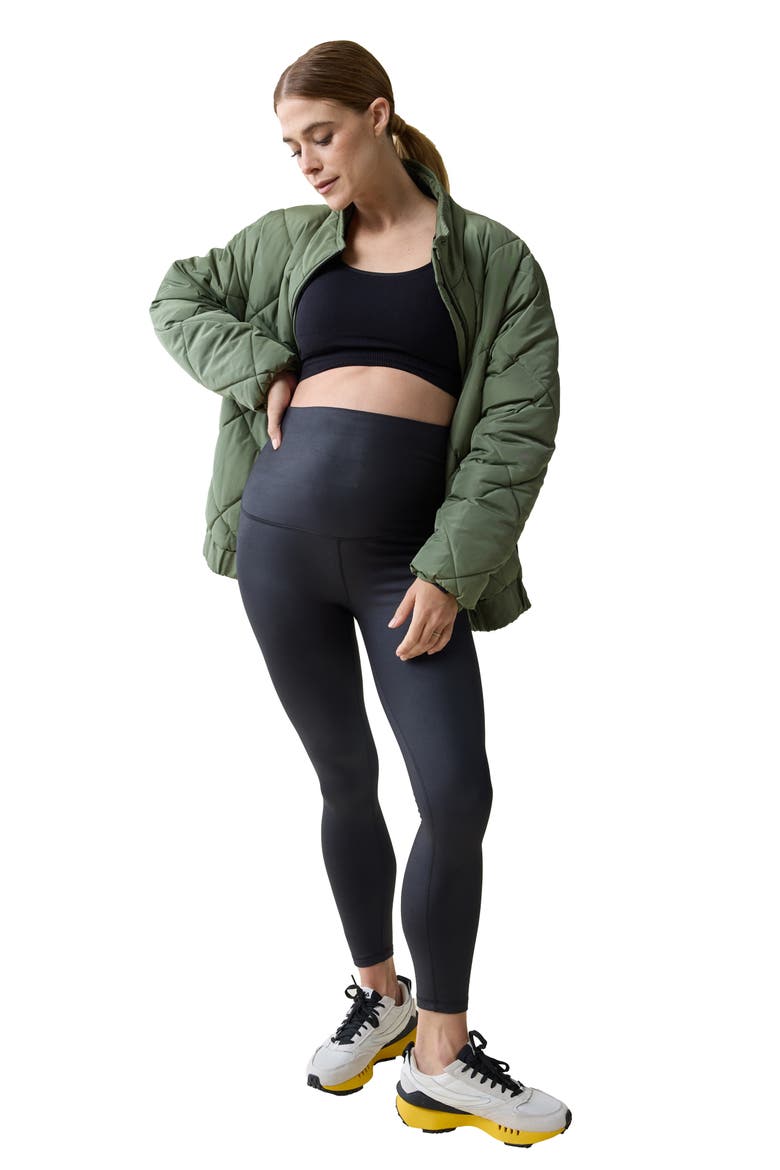 Gloss Maternity Leggings, Alternate, color, BLACK