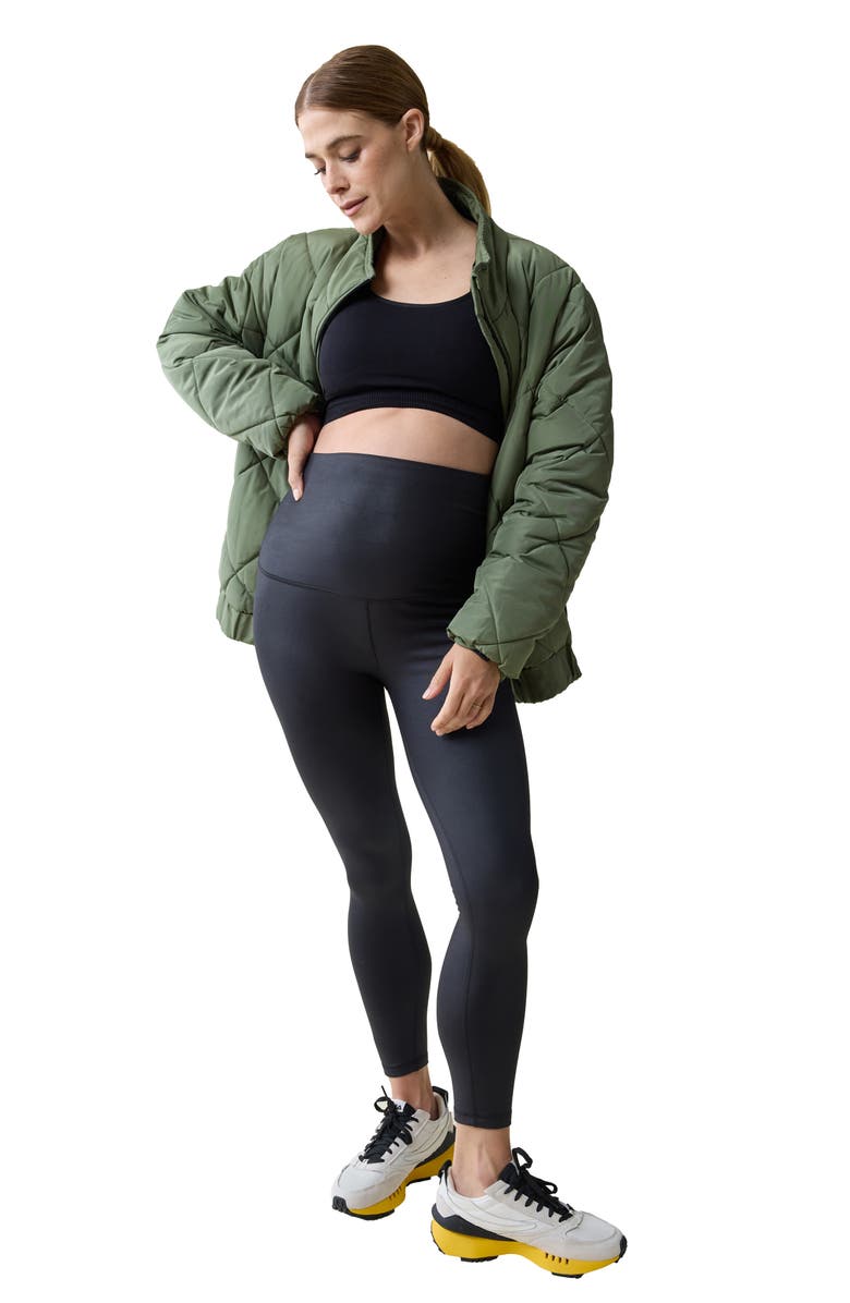 Ingrid & Isabel<sup>®</sup> Gloss Maternity Leggings, Alternate, color, Black
