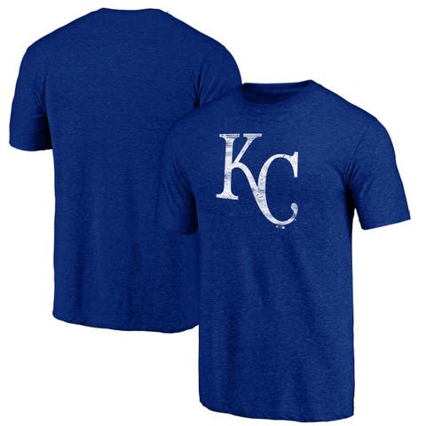 Men's Profile  Royal Kansas City Royals Big & Tall Distressed Logo T-Shirt