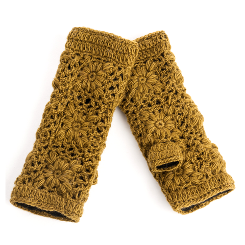 Flower Crochet Handwarmers