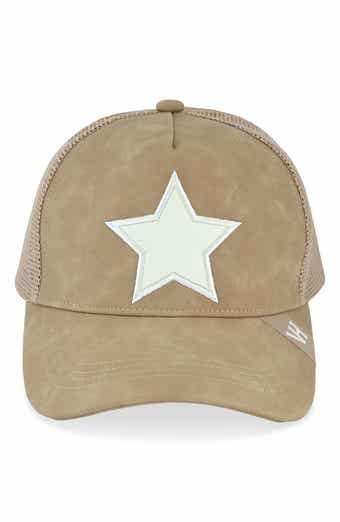 Embroidered Star Patch Mesh Panel Trucker Hat