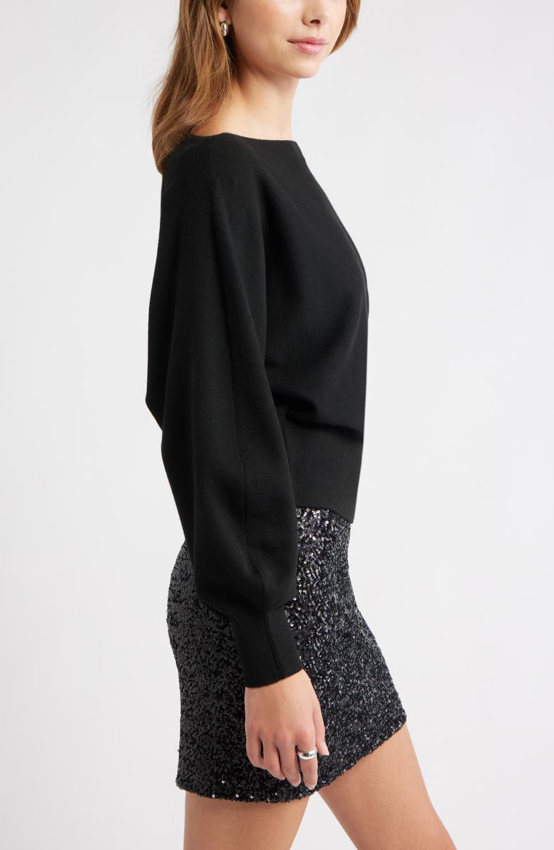 Open Edit Boat Neck Sweater, Alternate, color, Black