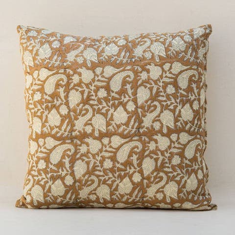 Floral Blockprint Pillow - Cover Only