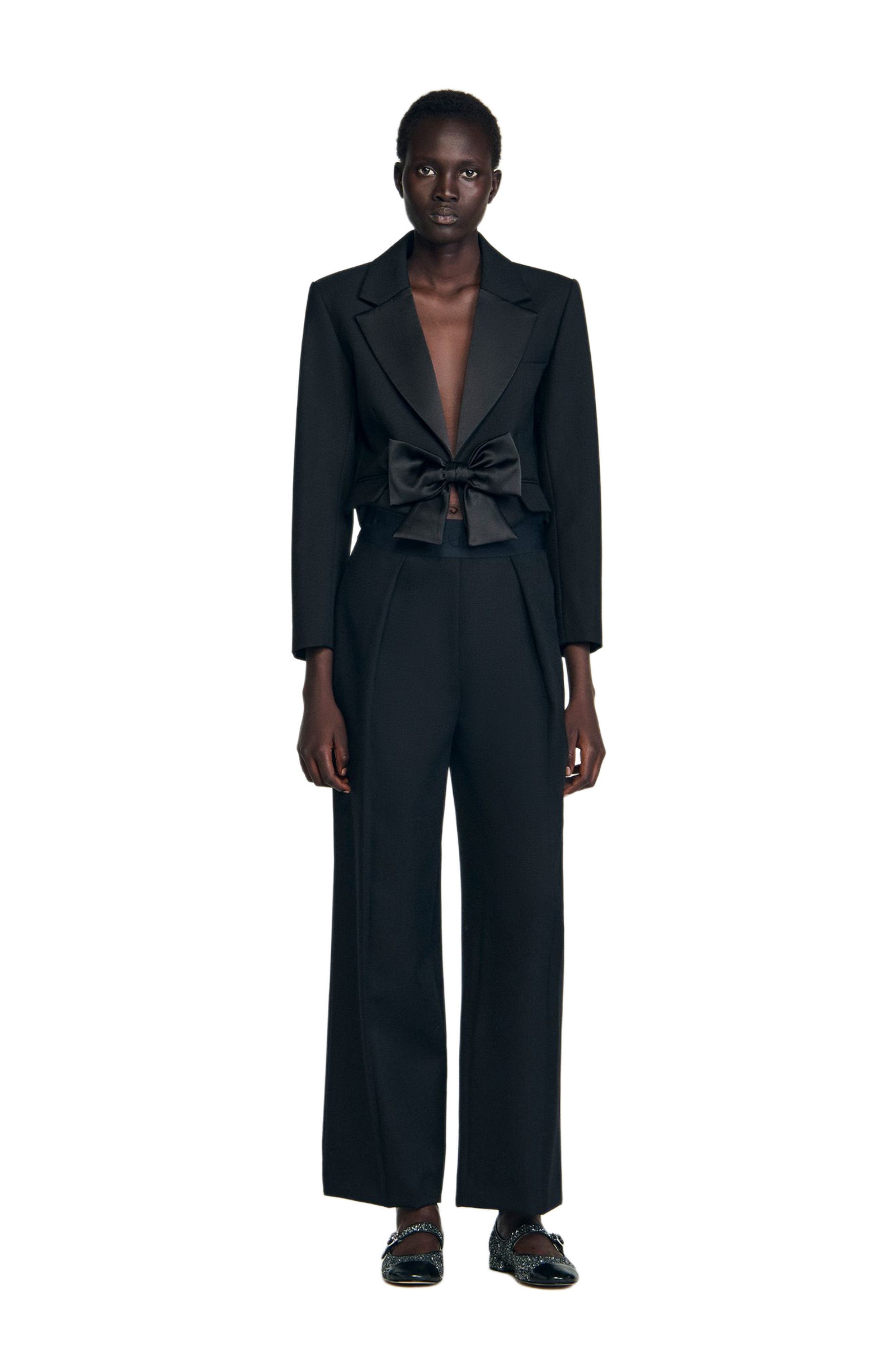 Wide-leg elastic waist trousers - image 2