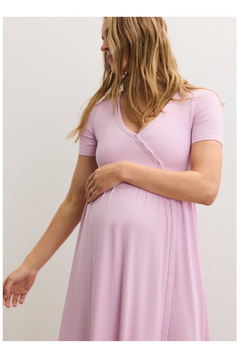 The Softest Rib Side Seam Nursing Maxi Dress, Alternate, color, Orchid