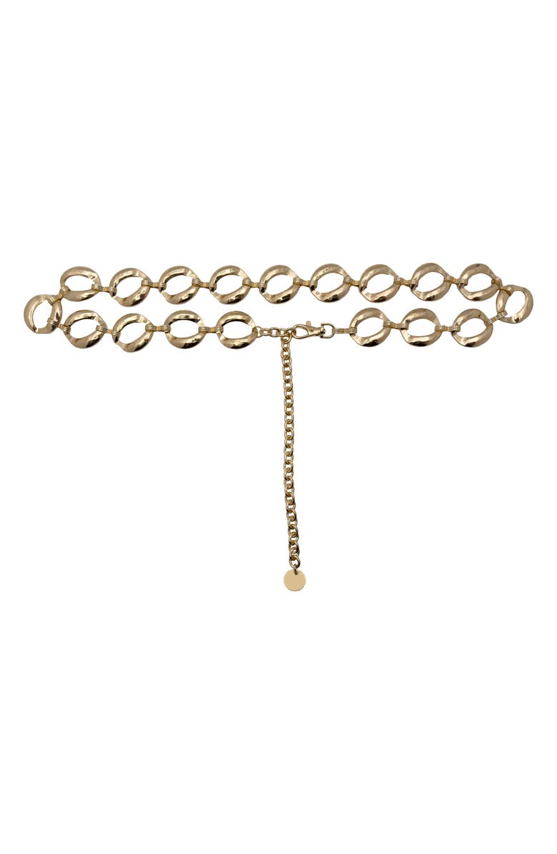 Linea Pelle Molten Chain Link Belt, Main, color, Gold